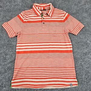 The North Face Mens Shirt Size Medium Red White Stripes Polo Golf